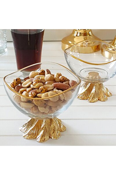 REGNA HOME Fine Living Regna Home Altın Grace 2'li Lüks Dondurmalık- Komposto...