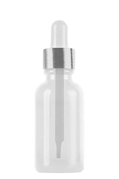 Afracam 20 ml Şeffaf Cam Damlalıklı Serum Şişesi 20 Cc Sızdırmaz Gümüş Metal ...