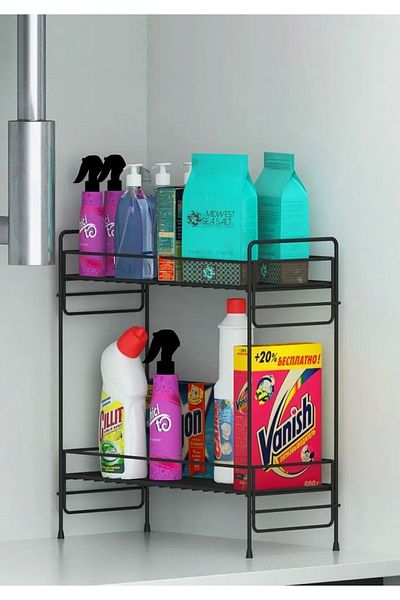 HOMİNG Homing 2 Tier under Counter Shelf Bathroom Kitchen Cabinet Multipurpose Organizer Detergent Rack Organizer