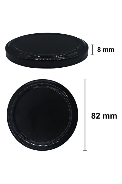 Afracam 230 ml Metal Siyah Konserve Kapaklı 230 Cc Şeffaf Magnolya Cam Kavanoz 6 Adet