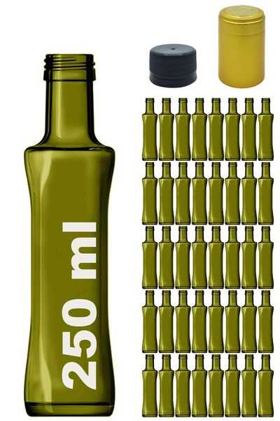 Afracam 250 ml Green Geolive - Curved Glass Bottle with Lock, Lid and Hood 40...