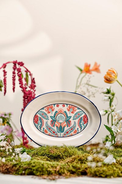 Emsan 25CmWide Hasbahçe Boat Plate