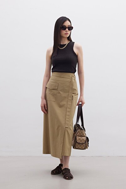 Manuka KRUVAZE POCKET DETAILED SKIRT GREEN