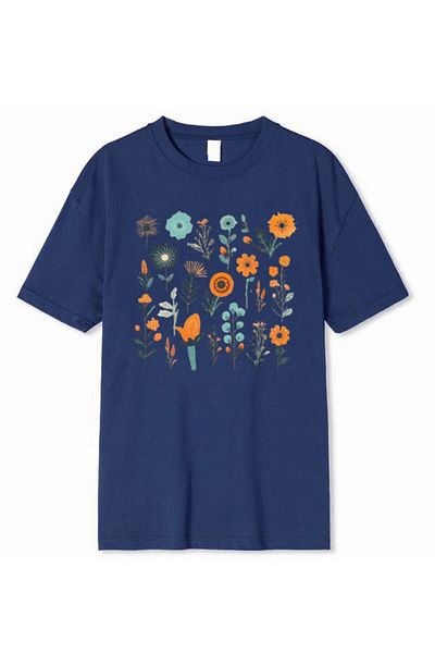 Medinenur Μπλουζάκι Unisex με φλοράλ στάμπα