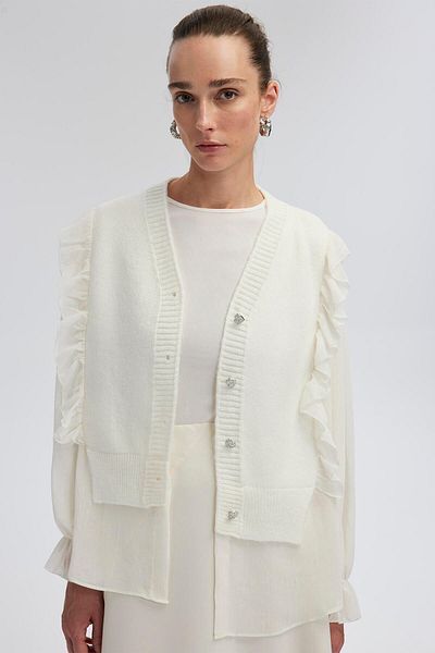 Touché Privé Strickcardigan - Chiffon-Details