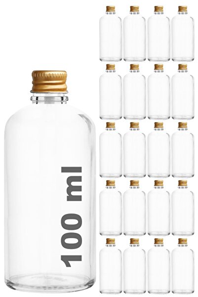 Afracam 100 ml Şeffaf Metal Gold Kapak Hediyelik Şişesi 100 Cc Kolonya Koku S...