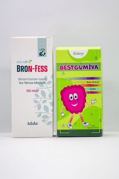 Valens Bestgumiva - 30 Cig with Black Cumin Extract and Vitamin Tablet Bronfess Herbal Syrup