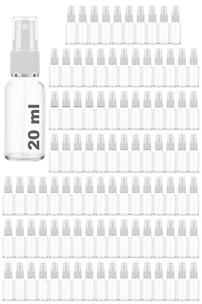 Afracam 20 ml Şeffaf Kapaklı Beyaz Sprey 20 Cc Fısfıs Kolonya Dezenfektan Cam...