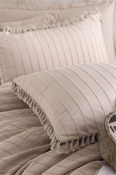 Nordqueen Față de pernă Ranforce 2 piese - 100% bumbac, ciucuri, 50x70 cm