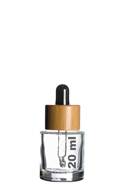 20 ml Transparent Glass Dropper Serum Bottle 20 Cc Wooden Dropper Glass Bottle with Bamboo Lid Wood 1 Piece