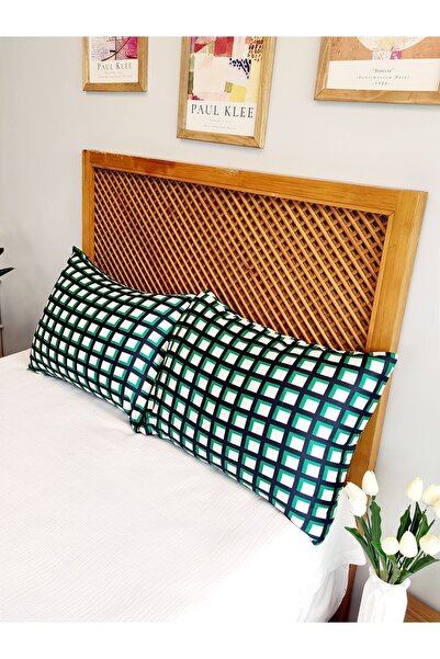 CollessiaHome Μαξιλαροθήκη 2 τεμαχίων - 100% βαμβάκι, σατέν καρό σχέδιο, 2 τε...