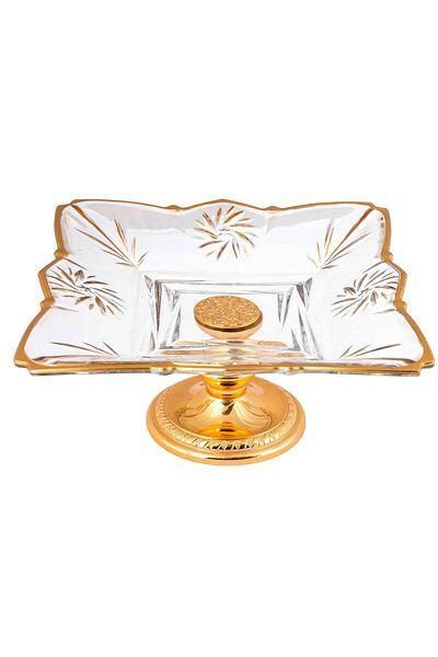 miras home Square Glass Furniture with Foot