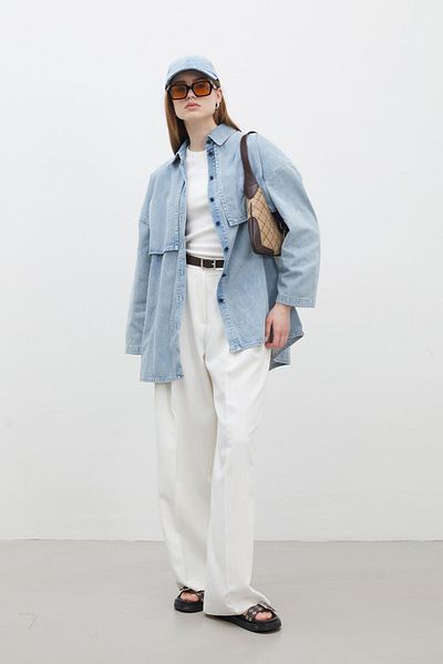 Manuka Jeansjacke im Trench-Design, Eisblau