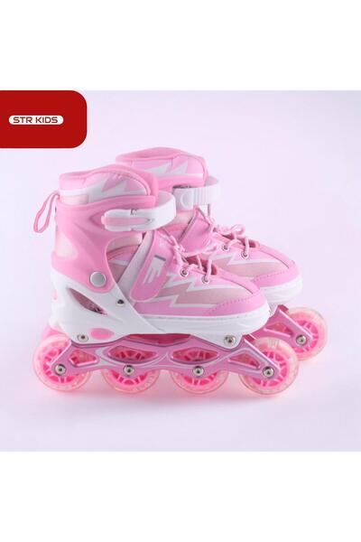 E-LİFE HOME Işıklı Silikon Teker Numara Ayarlanabilir Alüminyum Gövde Çocuk A...