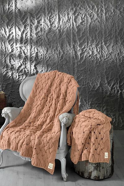 Miespiga Serenita Single Knitwear TV Blanket - Sofa Shawl with Hair Knit Detail