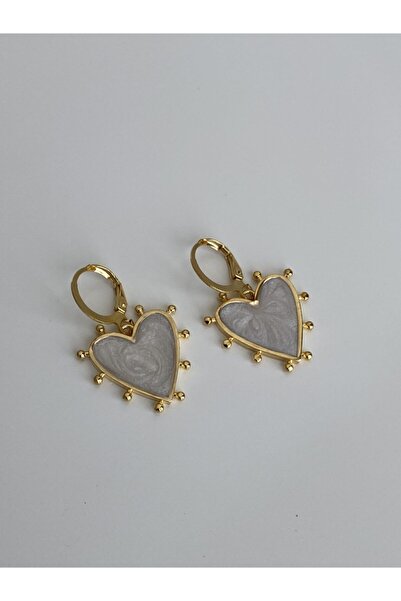 Vi store Sedefli Kalp Atışı Küpe