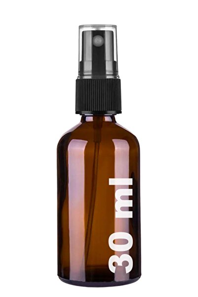 Afracam 30 ml Amber Kapaklı Siyah Sprey 30 Cc Fısfıs Kolonya Dezenfektan Kahv...