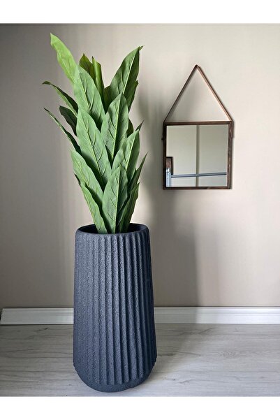 odka Oyuklu Fiber Saksı Antrasit Renk 70cm X32cmx40cm
