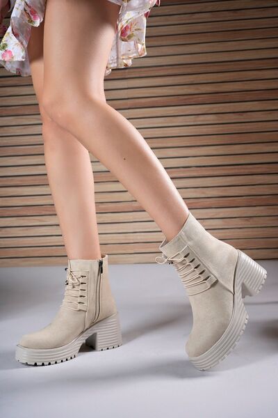 Riccon Dámské boty00121408 Béžový semiš