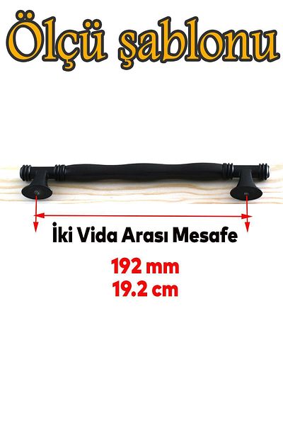 Badem10 Sardis (PREMIUM) Porțelan adevărat Negru mat 192 mm Mobilier Bucătărie Sertar Dulap Mâner Mâner
