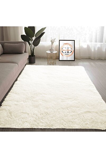 Casa Deluxe Home Krem Peluş Yumuşak Yıkanabilir Kaymaz Dot Taban Antibakteriy...