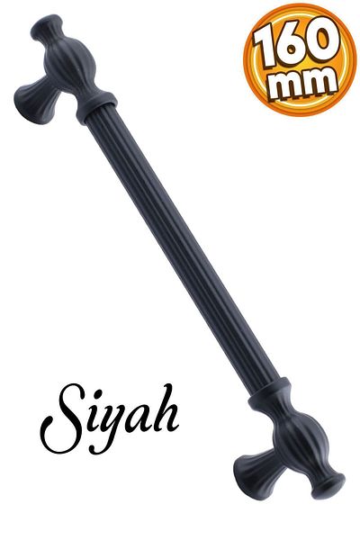 Badem10 Kulburu Black Metal 160 mm (16,0 cm) Capac dulap sertar de bucătărie