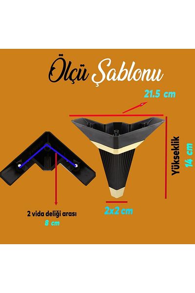 Badem10 Alcazar Colț Set 6 Mobilier Unitate TV Canapea Canapea Fotoliu Suport Canapea 14cm Negru M8 Cu Șuruburi