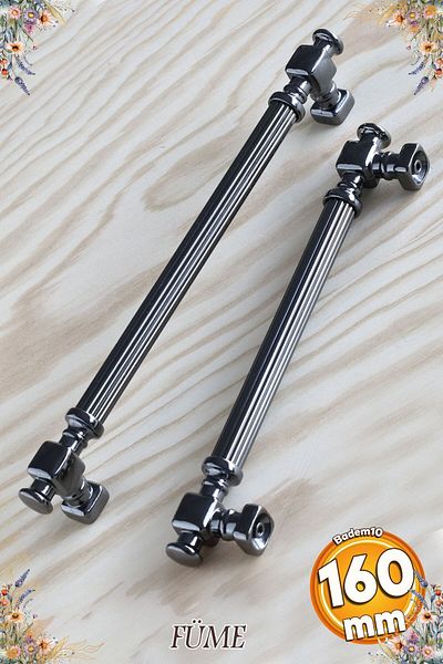 Badem10 Mâner metalic cu dungi afumate Talas 160 mm Mobilier Bucătărie Sertar Dulap Mânere dulap Mâner