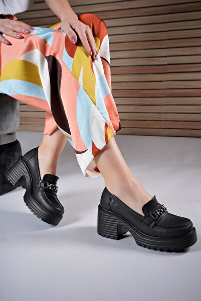 Riccon Mokasyny damskie Wahtariel0012560 Czarna skóra