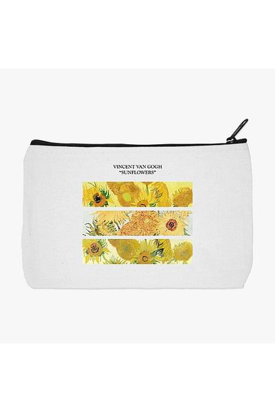 daystore Βαν Γκογκ |   Sunflower - Οριζόντια κολάζ στυλό και τσάντα μακιγιάζ