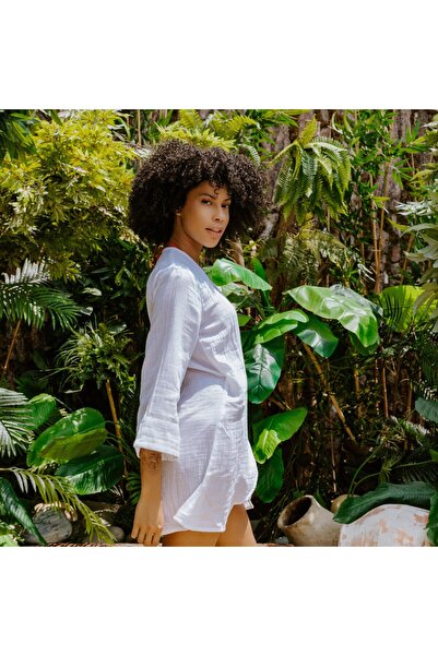 Miespiga Γυναικείο φόρεμα παραλίας μουσελίνας - 100% βαμβάκι, διπλό στήθος και ζώνη