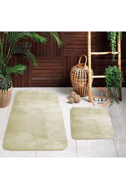 Casa Deluxe Home 2'li Bej (80X50-50X40) Peluş Post Yumuşak Yıkanabilir Banyo ...