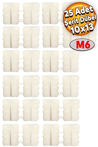 Badem10 Şerit Dübel 10x13 Plastik M6 (25 Adet)