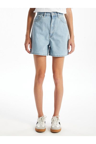 LC Waikiki Pantaloni scurți de jeans pentru femei cu talie înaltă