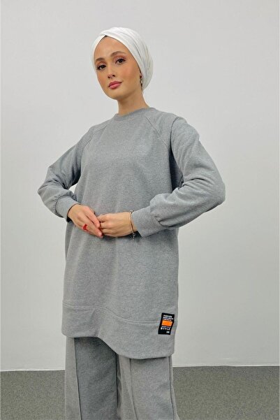 Basicpark Oversize Gray Bottom Top Set with Rener Ornament Tag
