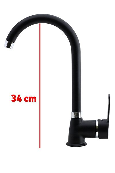 Badem10 Bathroom Sink Faucet Black Faucet Mix Eyve Hot Cold Double Water Inlet Fountain 34 cm