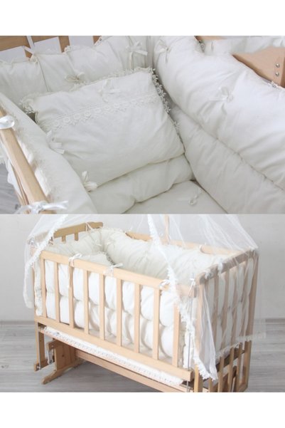 babyen1 Babyen 50*90 Cream Baby Crib Sleeping Set (4-SIDED) Mother's Side 100% Cotton (EXCLUDING CRIB)