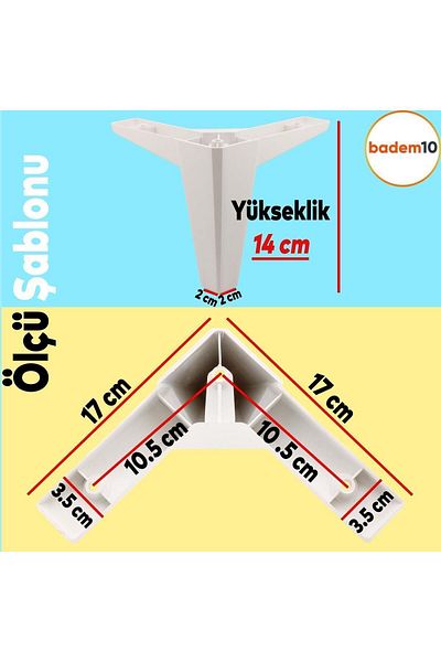 Badem10 Set de 20 de mobilier de lux din cedru Canapea Fotoliu Unitate TV Suport Suport Picior 14cm Alb