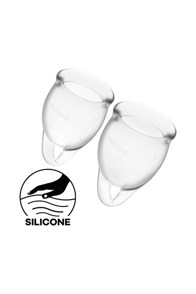 Rabixy Satisfyer Adet Kabı Transparan 2'li Set - Feel Confident Menstrual Cup...