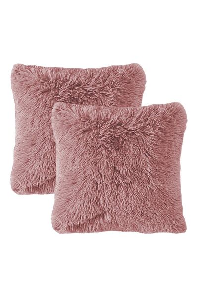 In House 2 Pieces Fur Decorative Cushion Set Soild Design - 45x45 cm