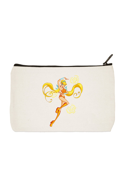 designedfy Комплект от водоустойчива чантичка за грим от плат с щампа - калъф за моливи и портфейл