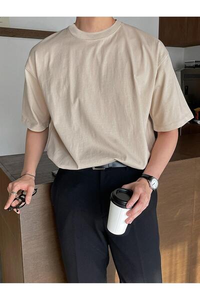 EYAX MODA Ανδρικό μπλουζάκι μεγάλου μεγέθους - Relaxed Fit, Crew Neck