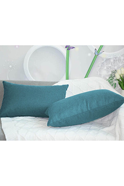 In House 2 Pieces Linen Decorative Cushion Set Solid Design - 50x30 cm