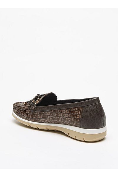Flora Bella by Shoexpress Flora Bella Textured Slip On Loafers with Bow Accent