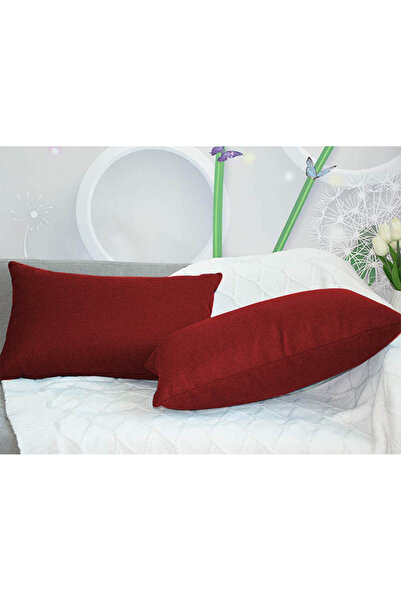 In House 2 Pieces Linen Decorative Cushion Set Solid Design - 50x30 cm