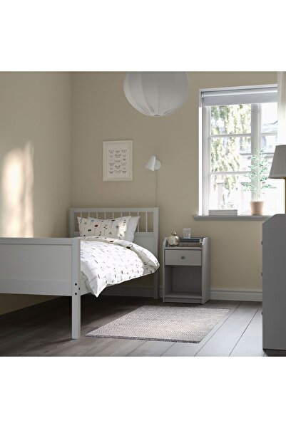 IKEA tek kişilik karyola, açık gri, 90x200 cm