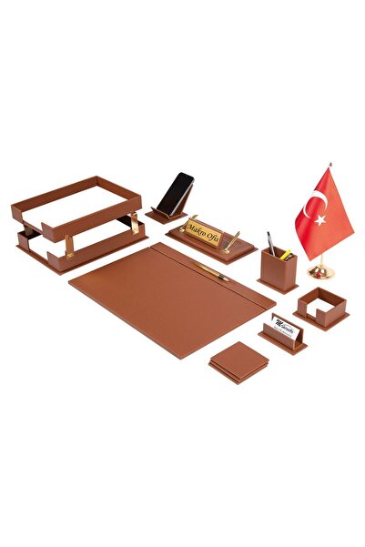 Makroofis Liya sümen Takımı 11 Parça Taba Masa Bayraklı