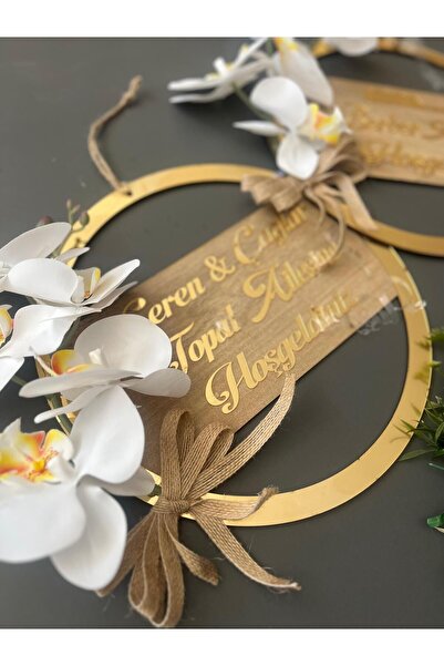 Pembe Ağaç Tasarım Atölyesi Orkide Çiçeği Konsept Tasarım Kapı Süsü - Duvar Süsü