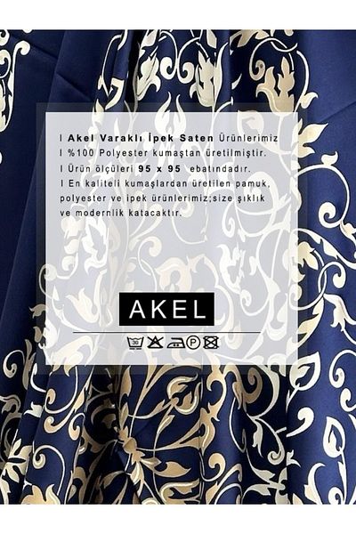 Akel Μεταξωτό Σατέν Φουλάρι - Σχέδιο Φύλλων