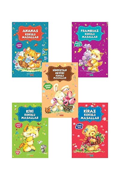 Yakamoz Yayınları Kokulu Masallar Yeni Kapak 5 Li Set | Ananas, Frambuaz, Hindistan Cevizi, Kivi, Kiraz